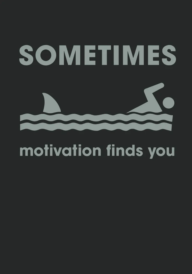 Shark Motivation Funny Graphic poster con telaio in legno da ramosashop