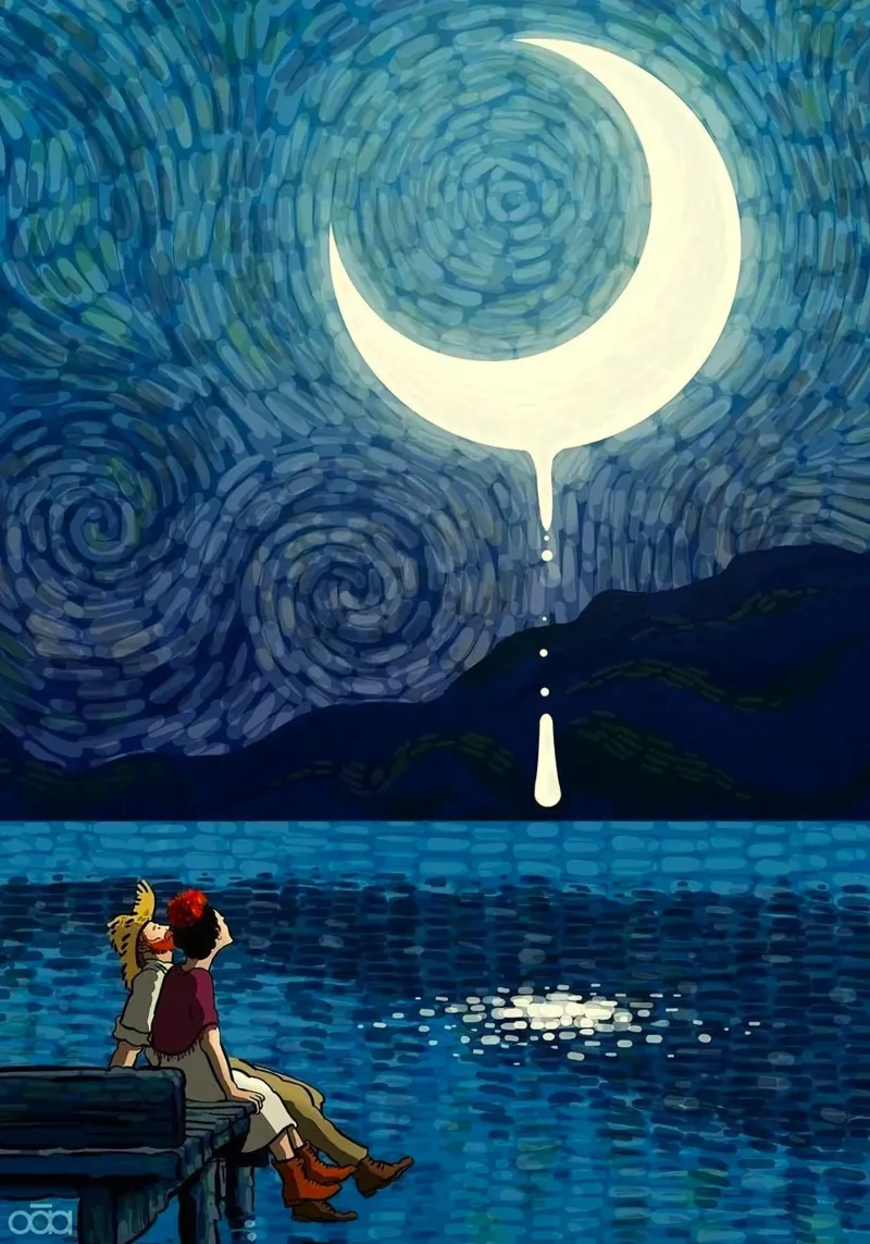 view the moon tela con Cornice a cassetta da mip of map