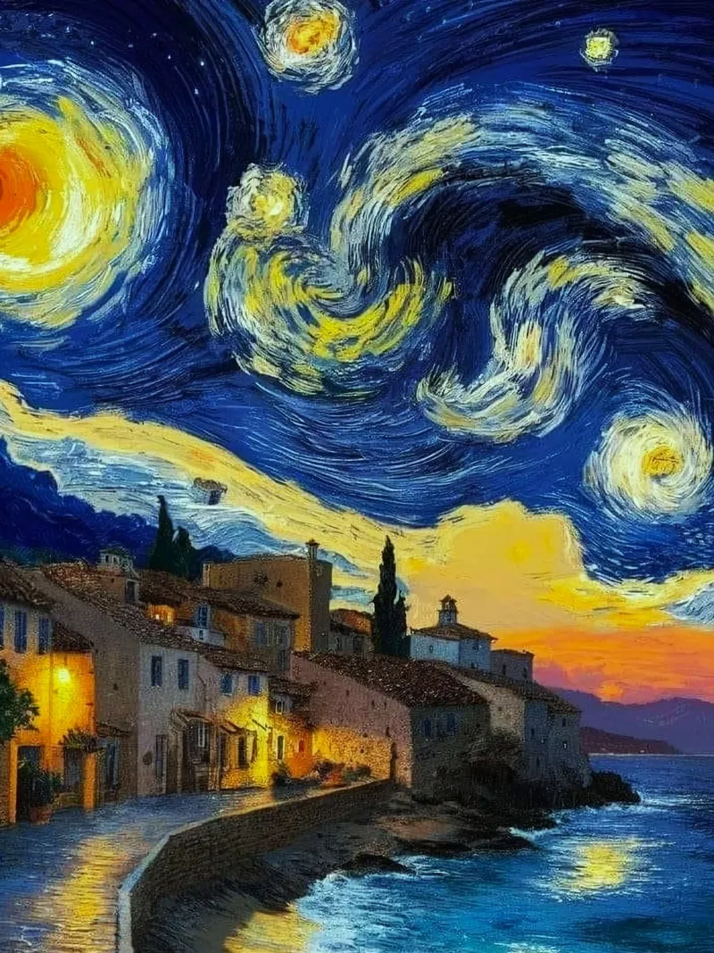 circle of stars poster con telaio in legno da mip of map