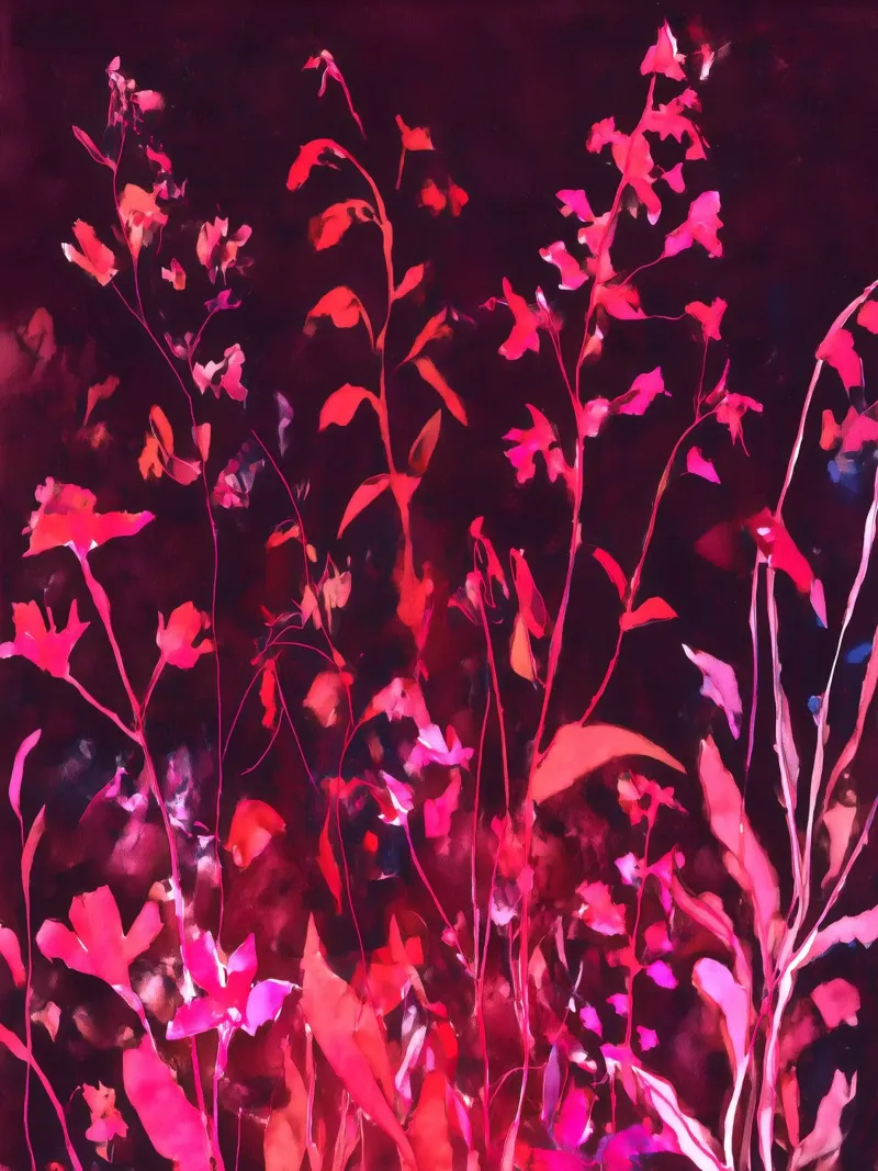 Giardino di Ember poster con telaio in alluminio da Sophia Calder Studio