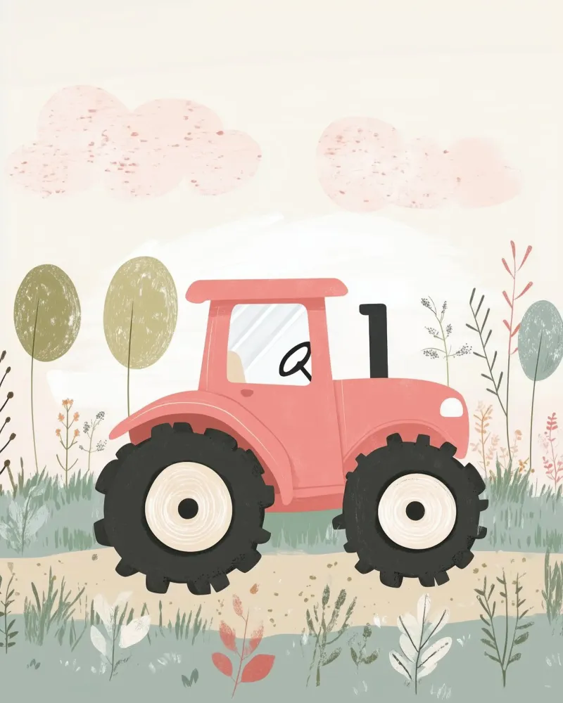Trattore stravagante poster con telaio in alluminio da Happy Littles