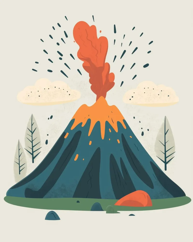 Vulcano stravagante poster con telaio in plastica da Happy Littles
