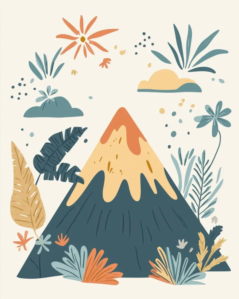 Vulcano stravagante poster con telaio in plastica da Happy Littles