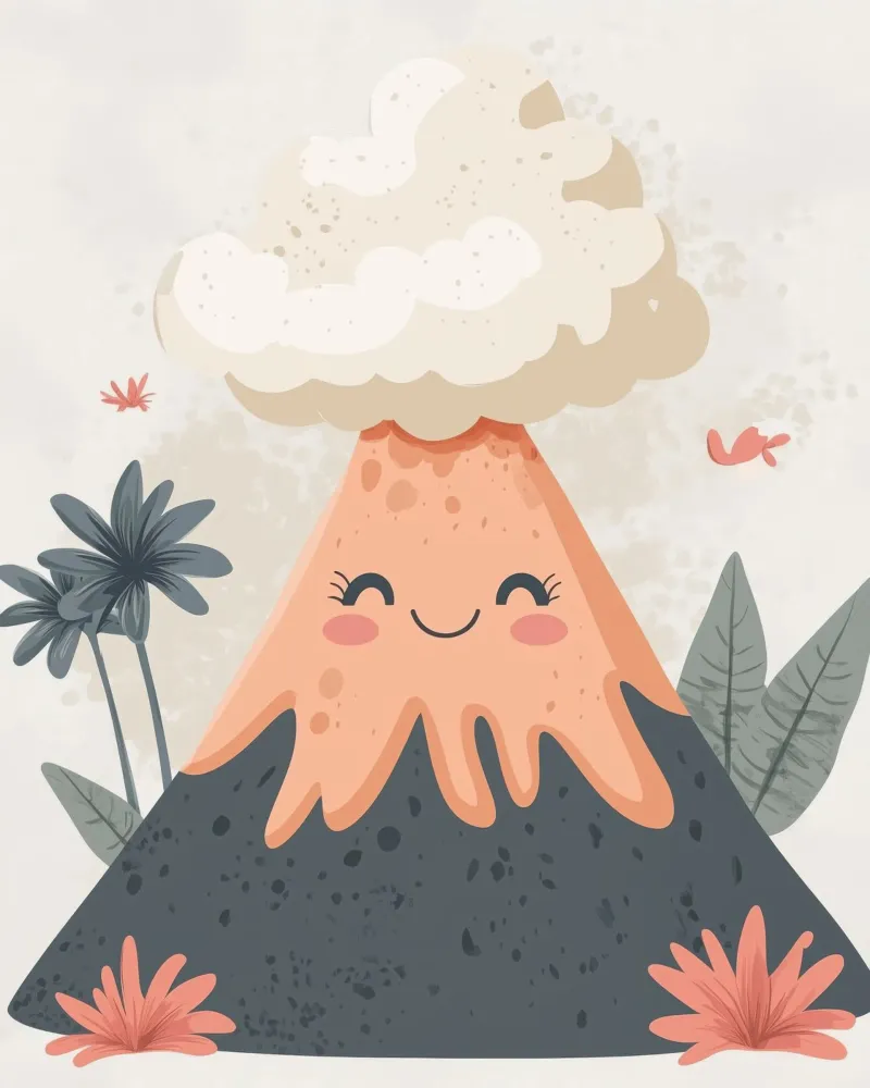 Vulcano stravagante poster con telaio in plastica da Happy Littles