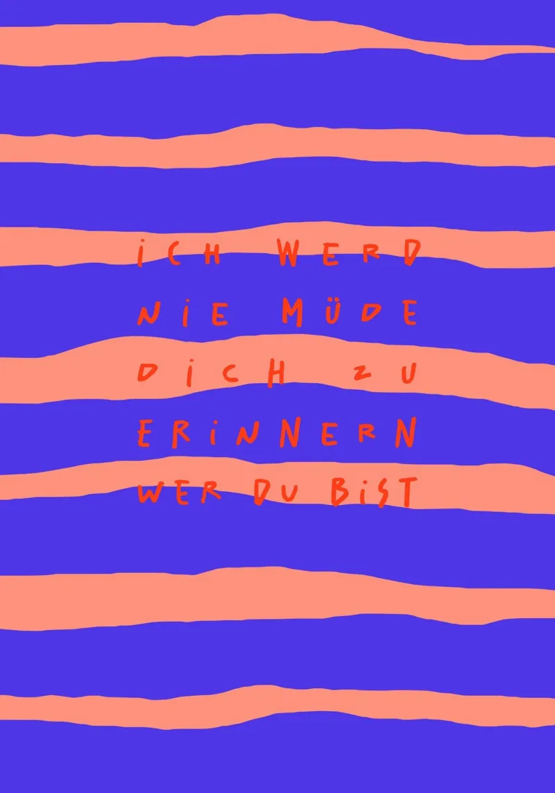 bin da.(ich werde nie müde, dich zu erinnern, wer du bist) poster with wooden frame by FRICKE DESIGN