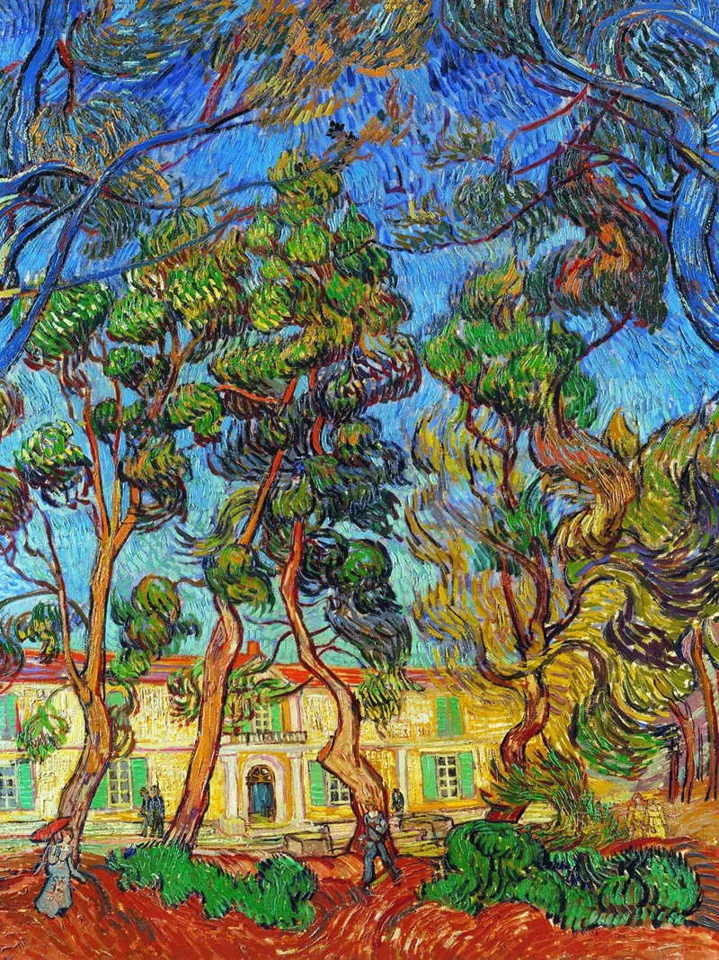 Ospedale di Saint-Rémy poster con telaio in alluminio da Christopher Soto