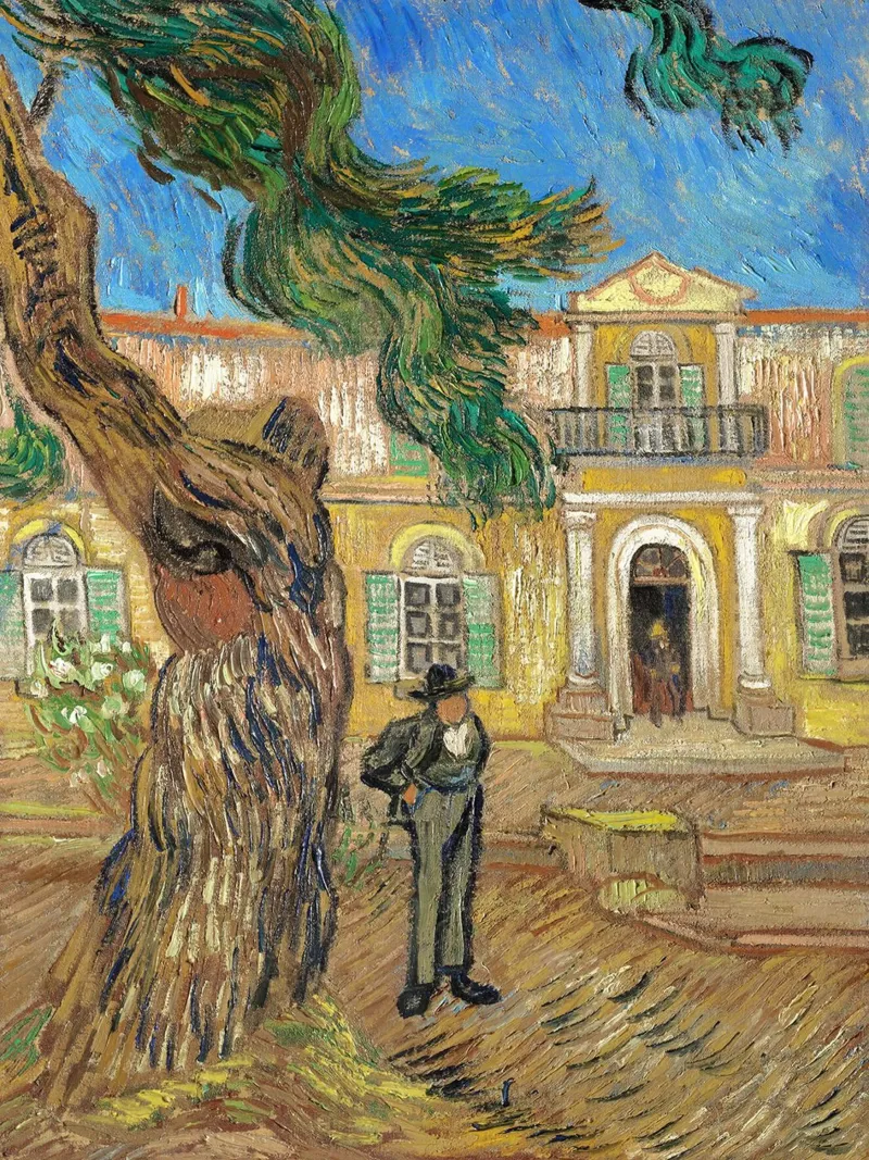 Ospedale di San Paolo a Saint-Rémy-de-Provence poster con telaio in alluminio da Christopher Soto