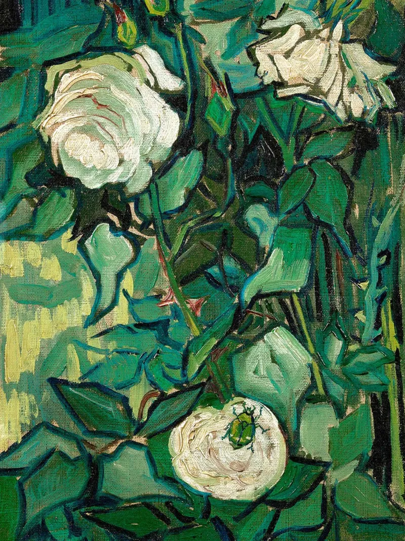Rosen und Käfer Leinwand mit Schattenfugenrahmen von Christopher Soto