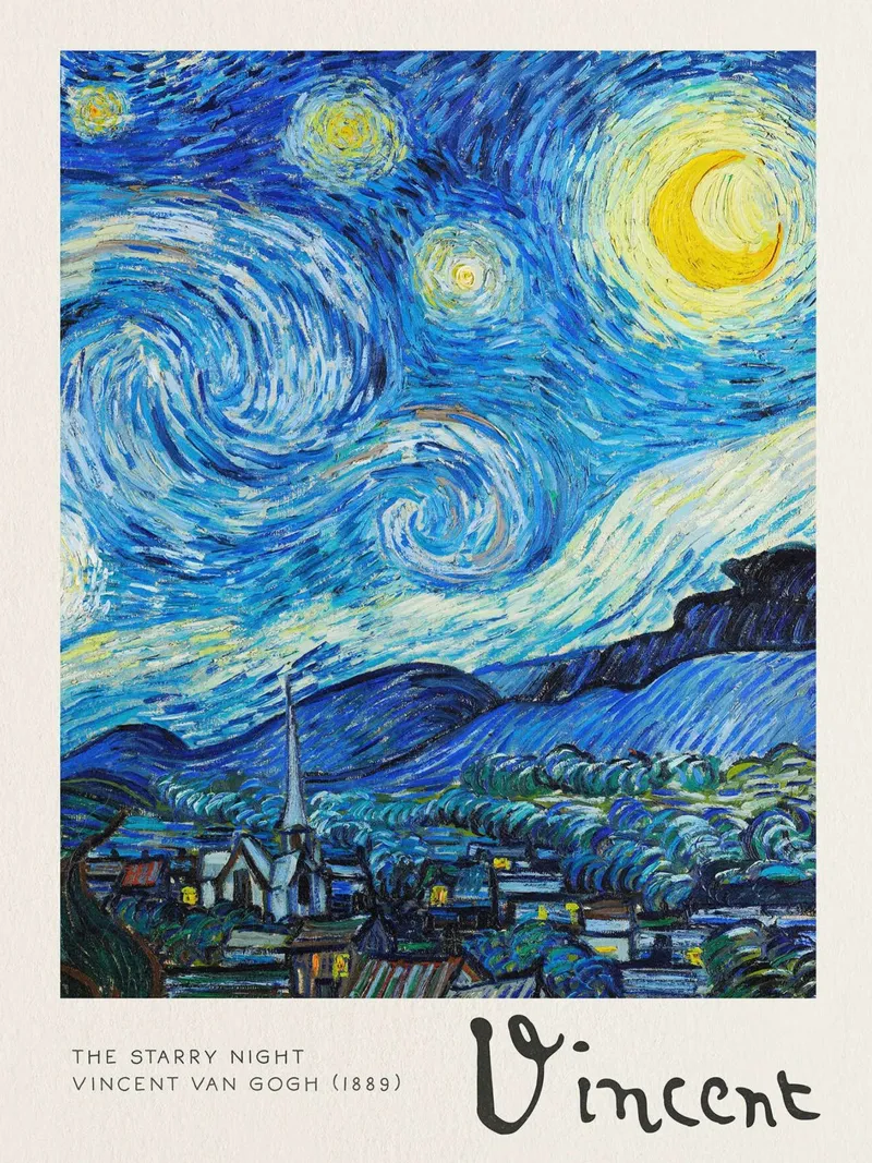 La notte stellata poster con telaio in plastica da Christopher Soto
