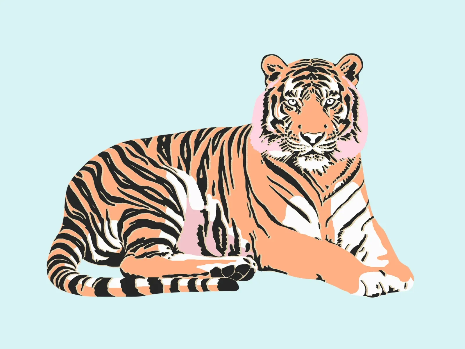 Tiger Orange rosa Forex-Platte von Asha Designs