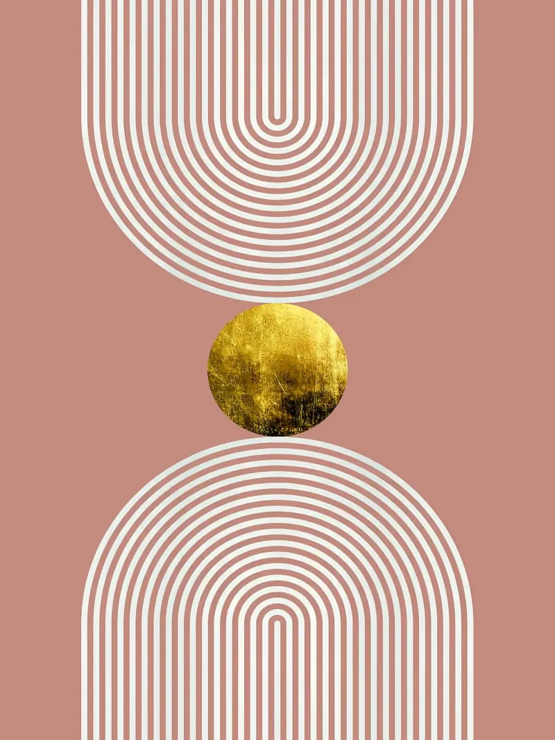 Abstract and geometric poster with wooden frame by Maria Lang