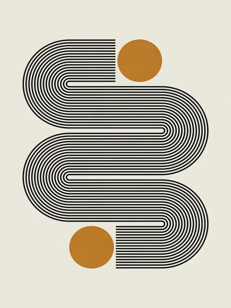 Abstracto y geométrico poster con marco de plástico de Maria Lang