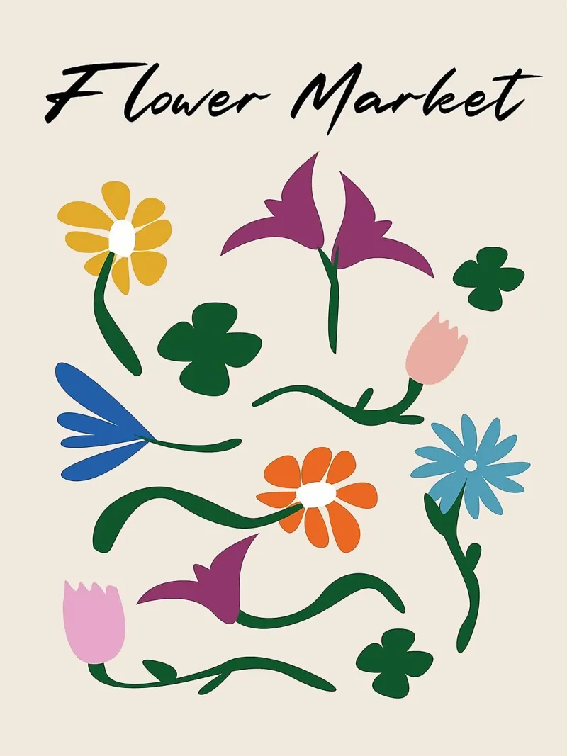 fiore vintage poster con telaio in plastica da Max Cox
