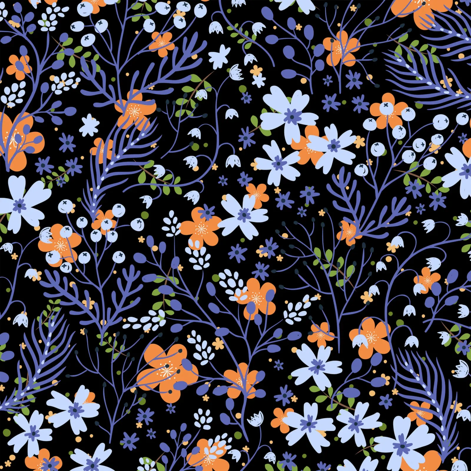 Botanical pattern 20 canvas with Floater frame by Little Dean