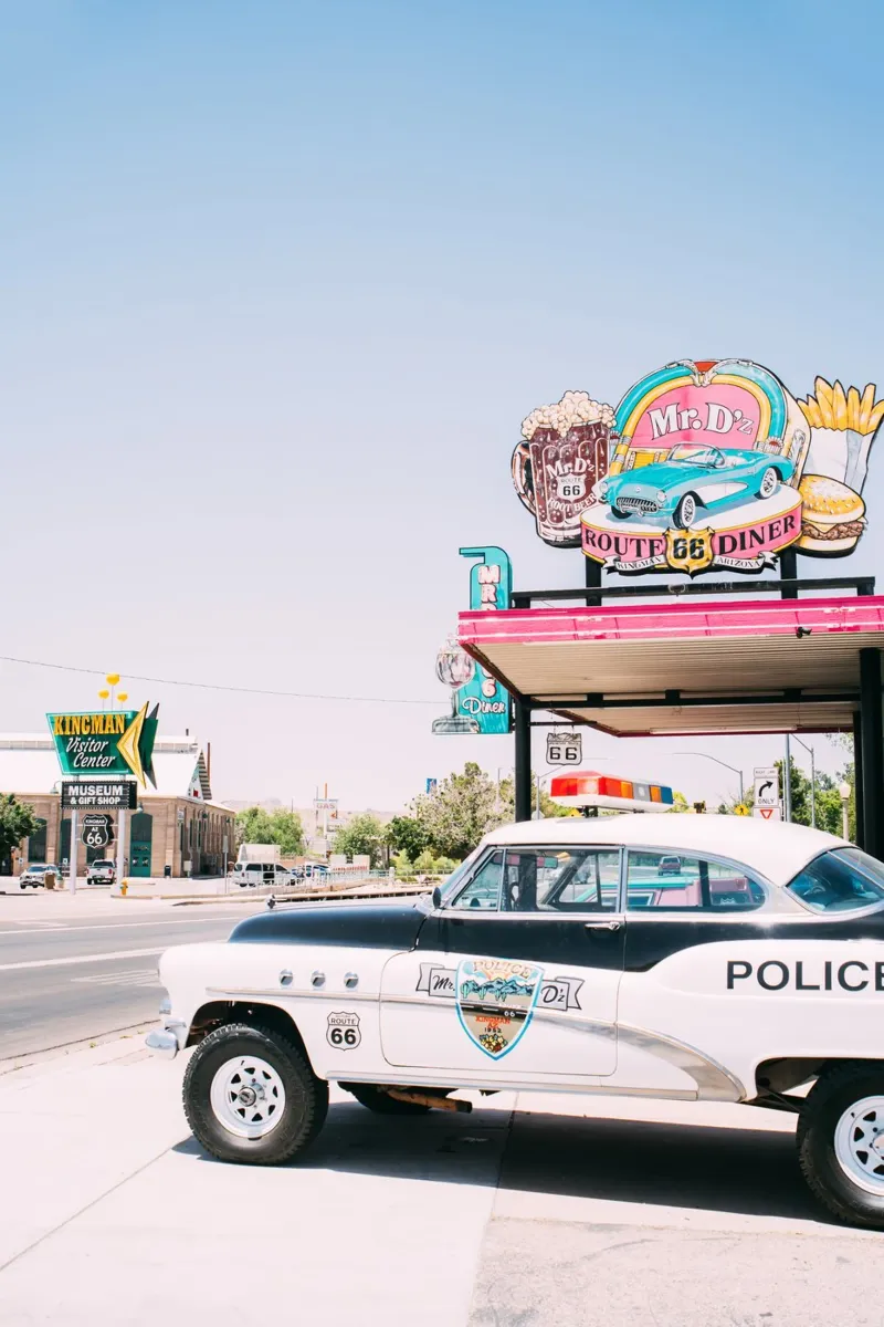 Route 66 Kingman Diner canvas met Baklijst van patiphotography