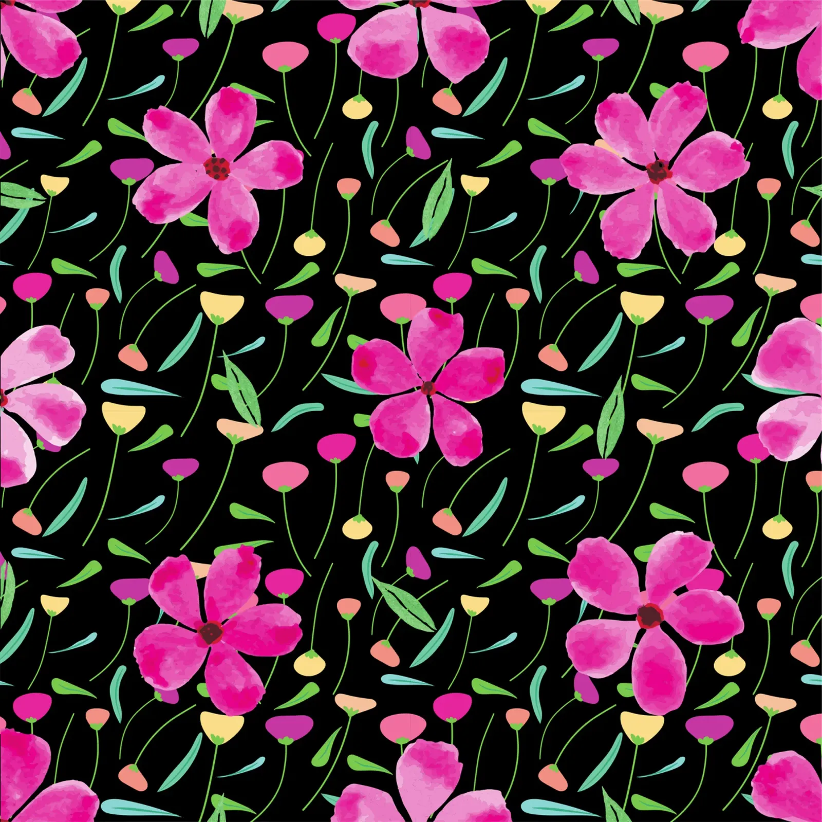 Botanical pattern 24 canvas with Floater frame by Little Dean