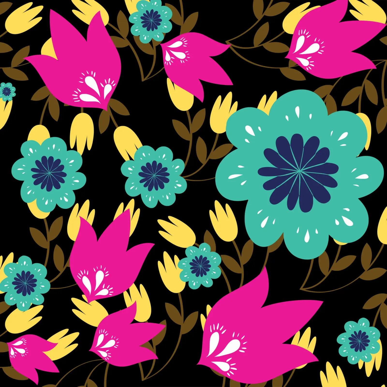Botanical pattern 28 canvas with Floater frame by Little Dean