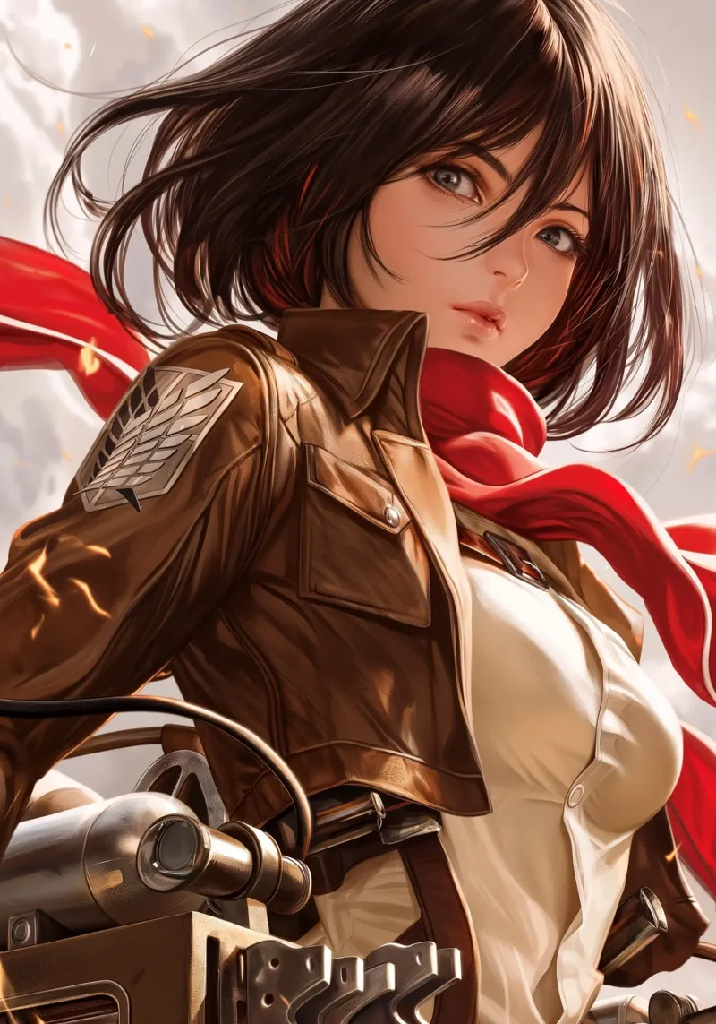 Mikasa Ackerman Attack on Titan poster con marco de plástico de Fleur de Lys