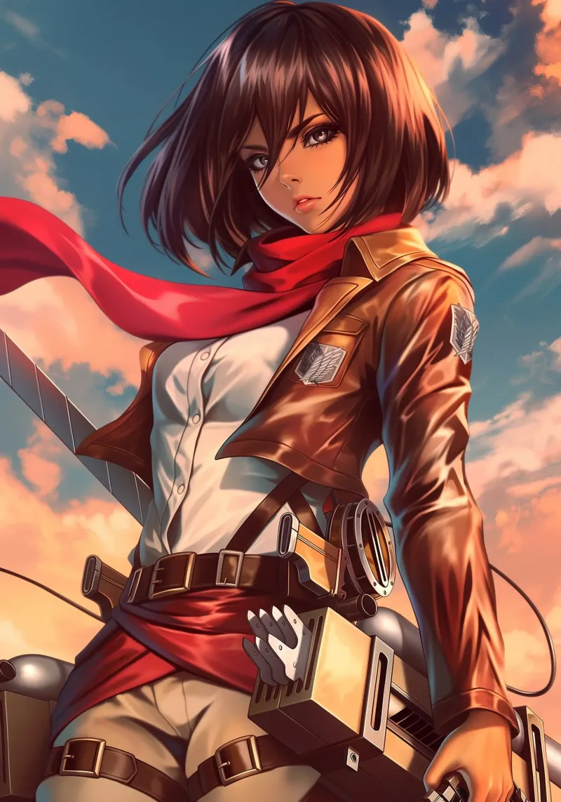 Mikasa Ackerman Attacco su Titano poster con telaio in plastica da Fleur de Lys