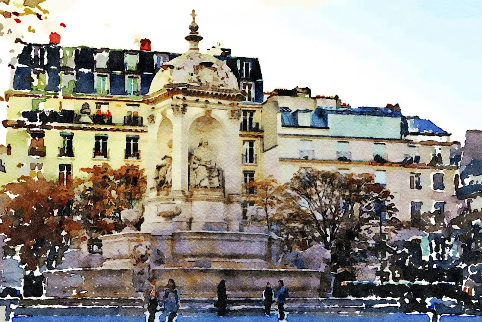 A Parigi poster con telaio in legno da Massimo Frascogna