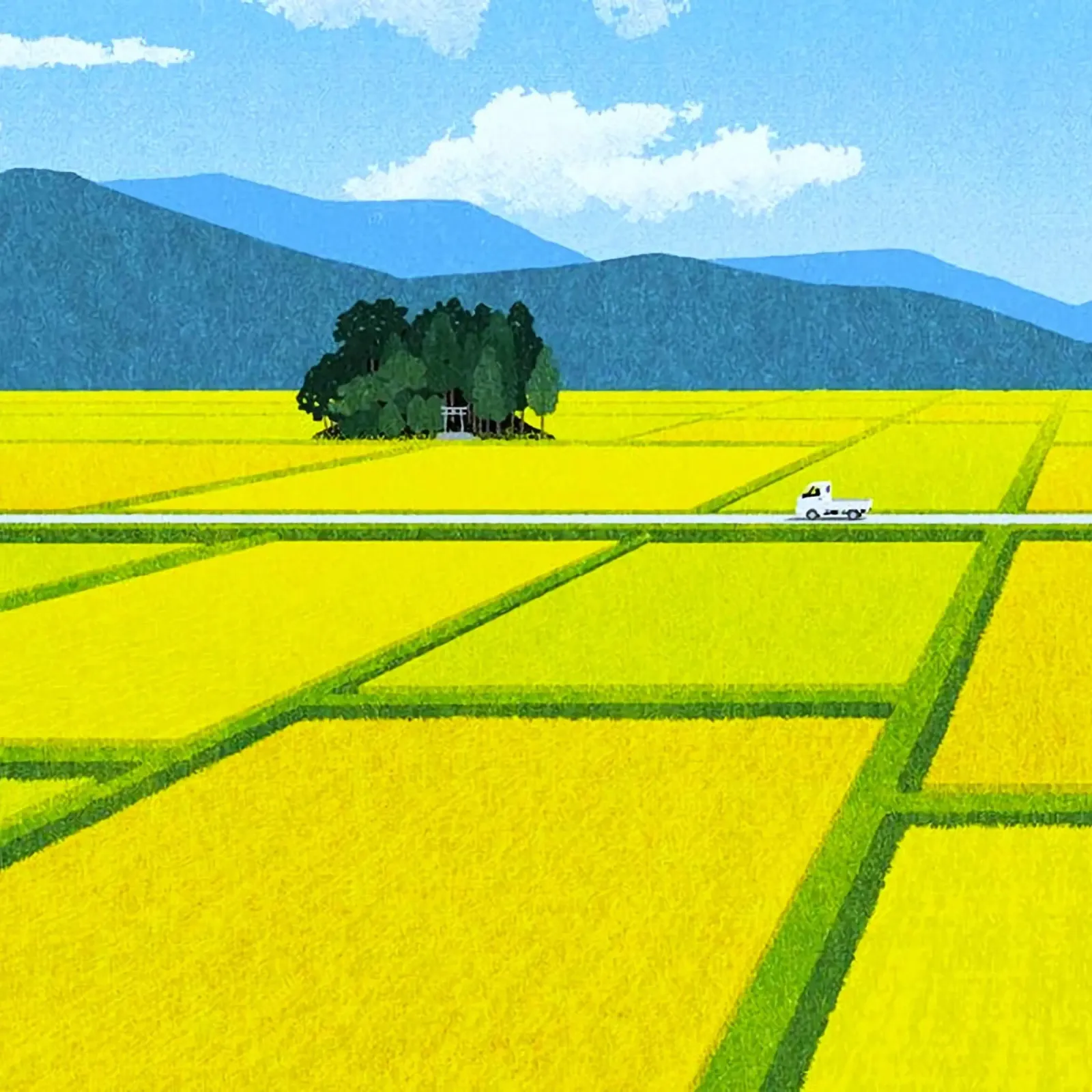 through the fields poster con telaio in legno da mip of map