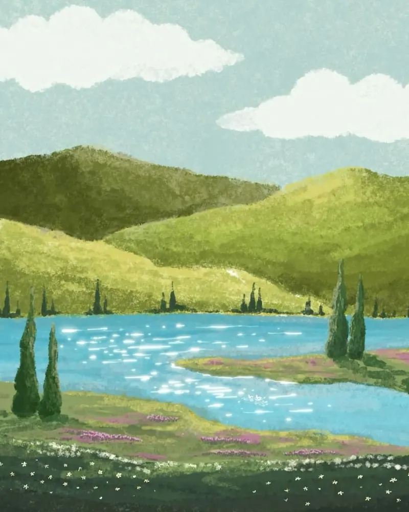 flow nature poster con telaio in legno da mip of map