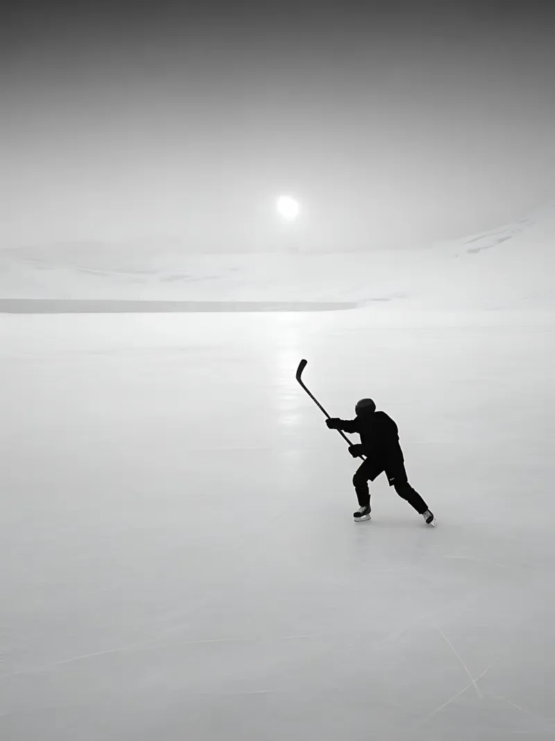 IJshockey in de schemering canvas met Baklijst van GameDay Studio