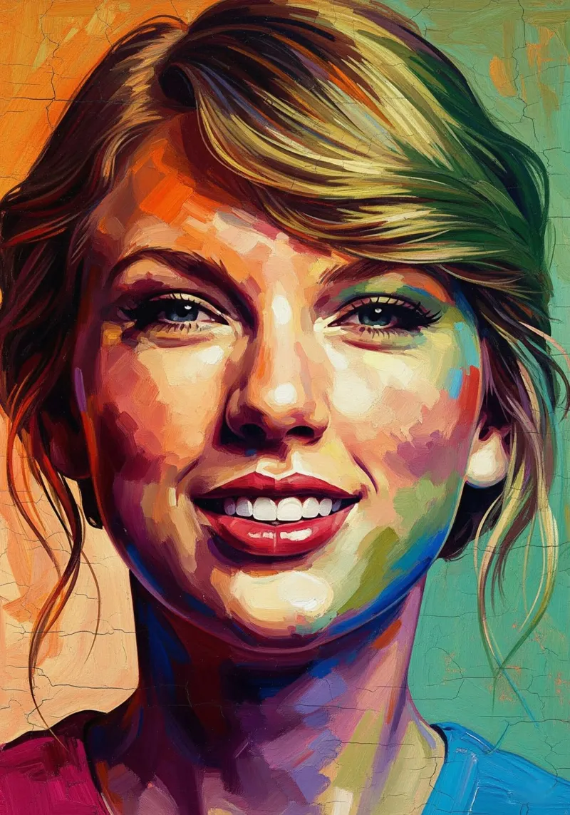 Taylor Swift abstract art poster with wooden frame by Lembayung art