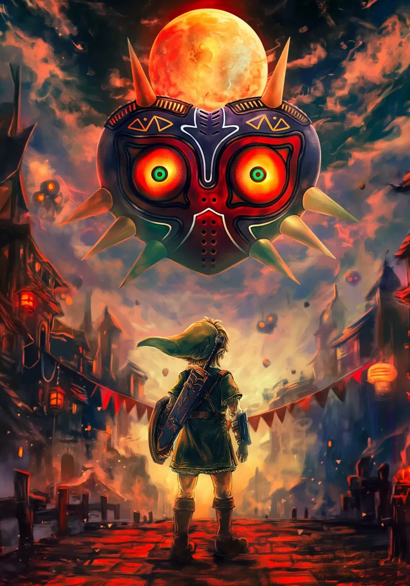 La leggenda di Zelda: La maschera di Majora poster con telaio in plastica da Fleur de Lys