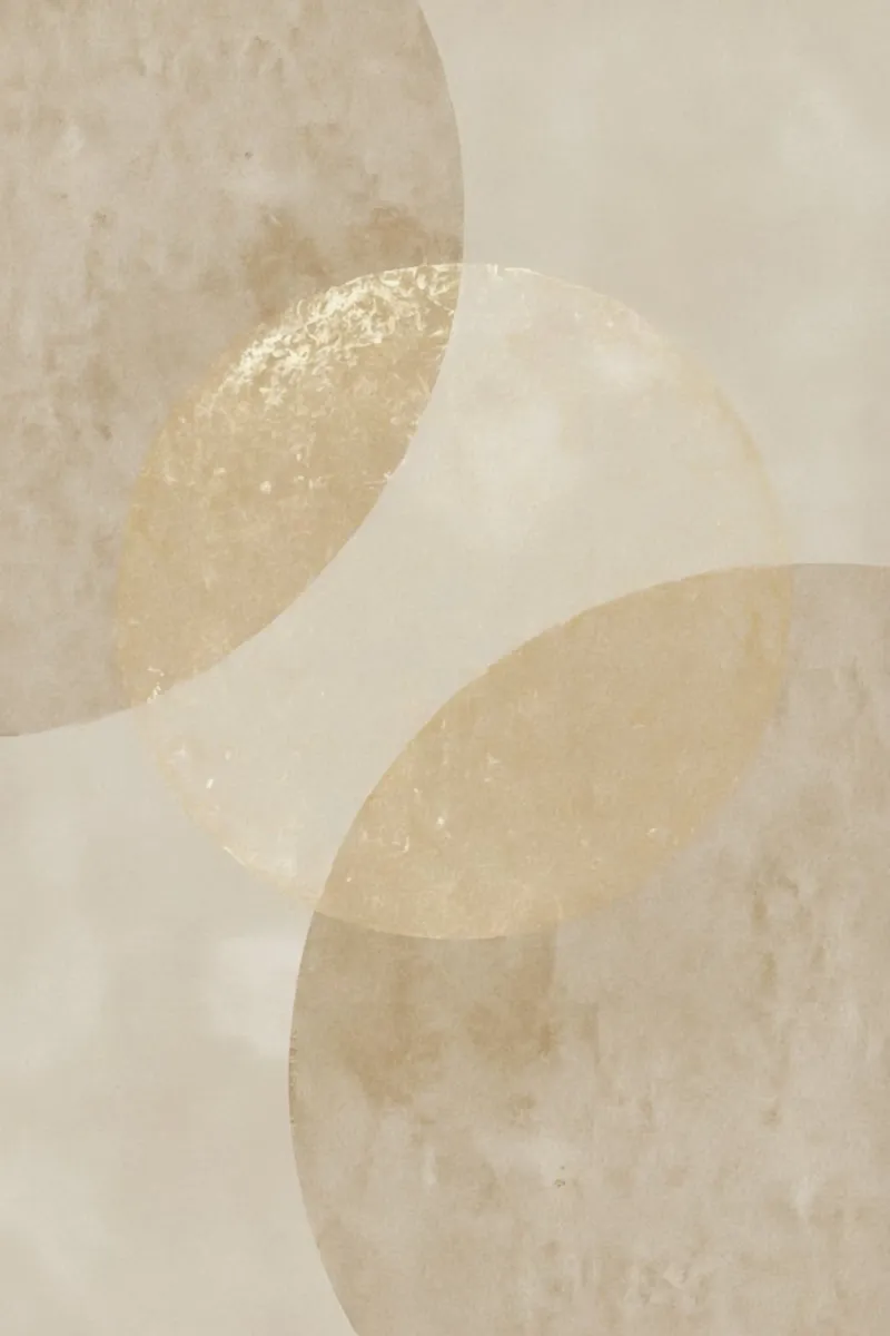 Abstracte beige en gouden cirkels canvas met Baklijst van DesignDoodle