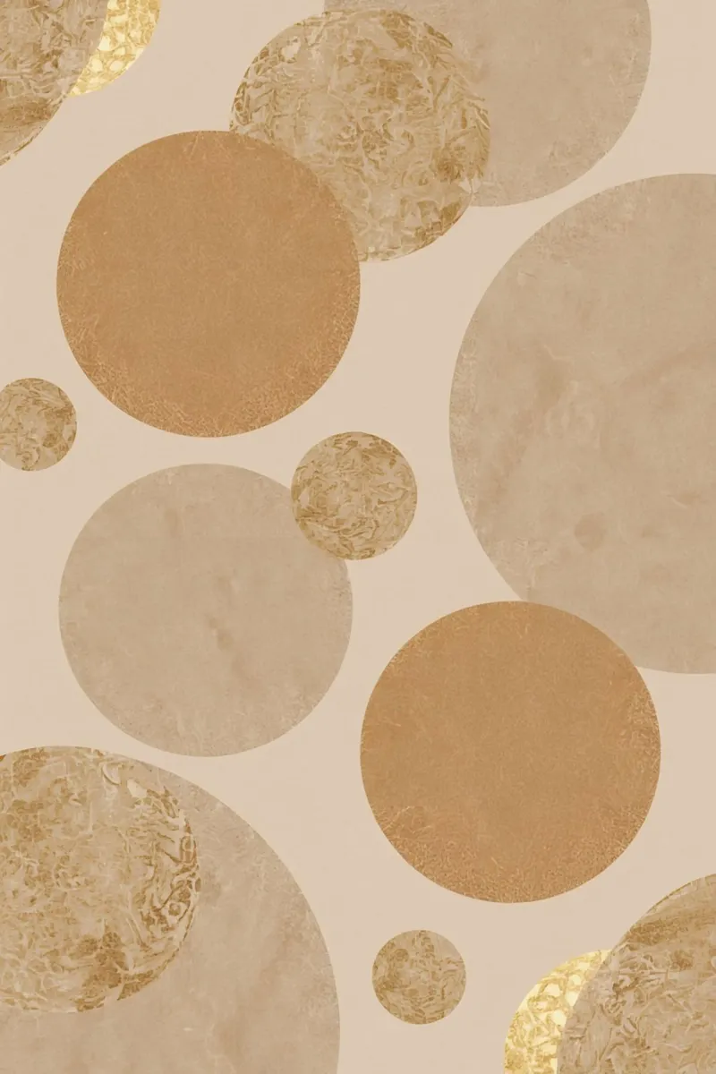 Abstract Beige and Tan Circles Pattern canvas with Floater frame by DesignDoodle