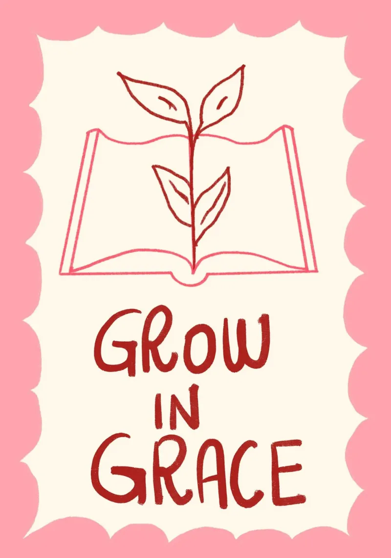 Poster con versi biblici cristiani "Crescere nella grazia poster da vintagepod