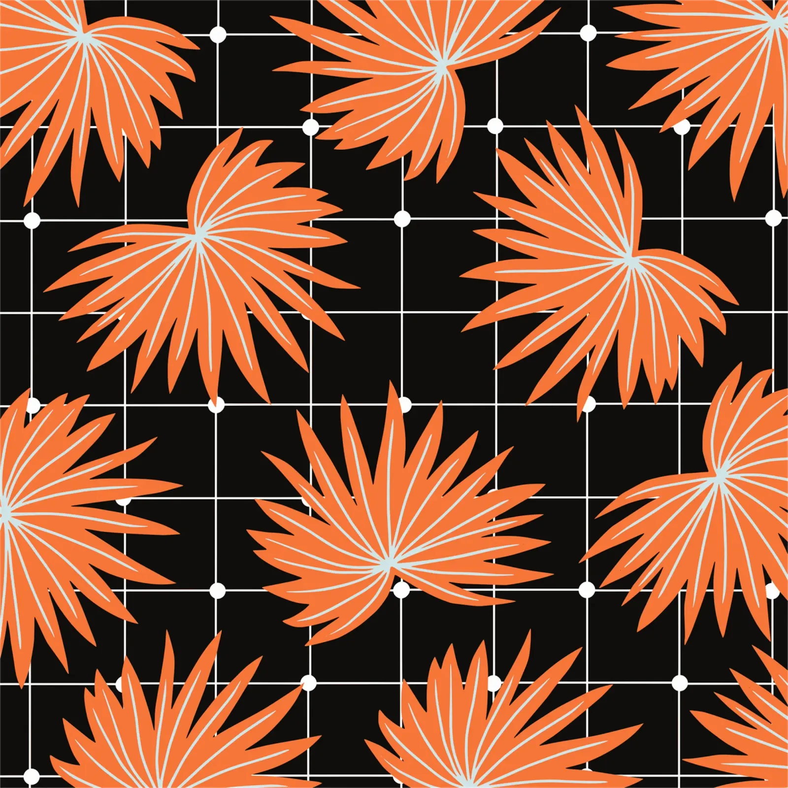 Palm surface pattern canvas with Floater frame by Little Dean