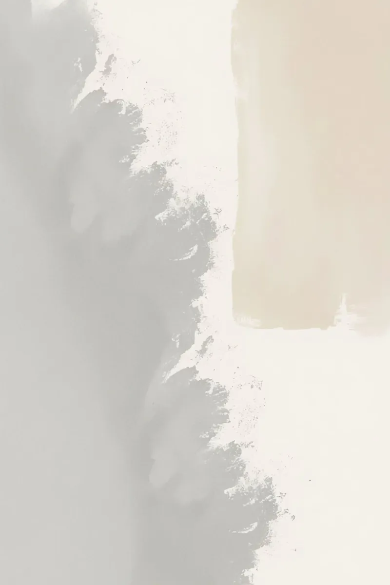 Pittura astratta con colori grigio-beige e crema poster con telaio in plastica da DesignDoodle