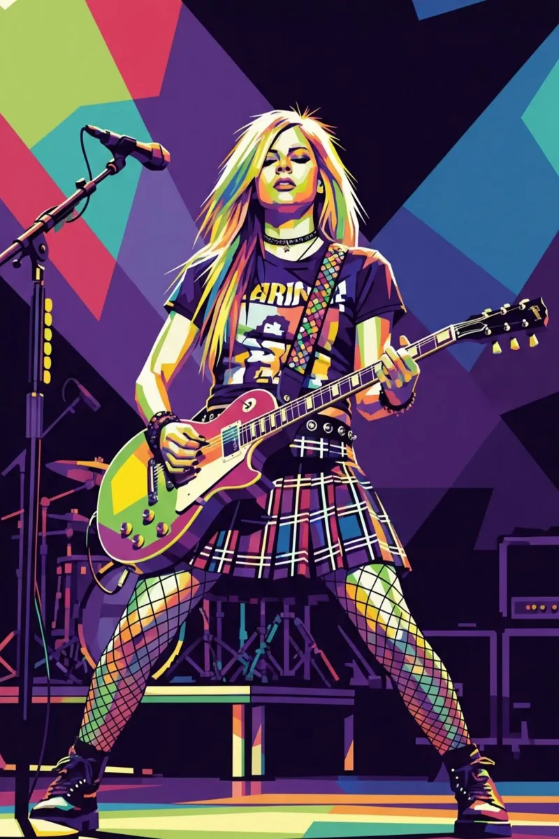 Avril Lavigne sul palco poster con telaio in plastica da Hantamrata