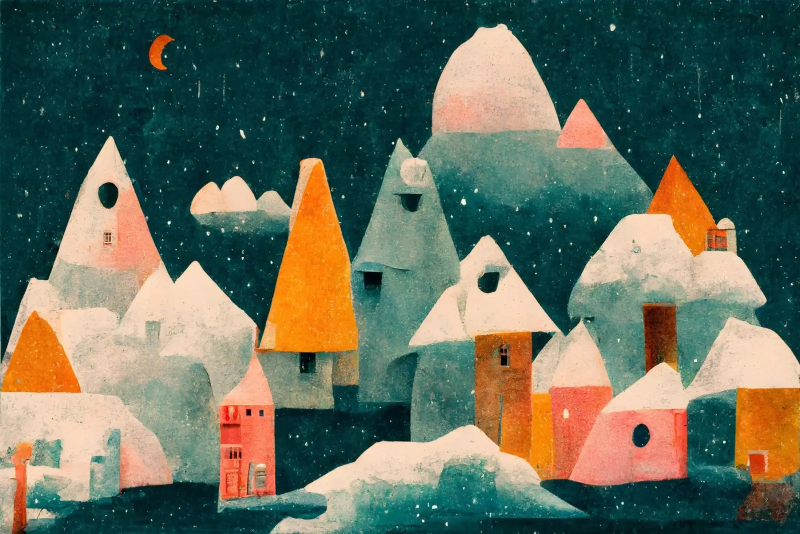Tiny Town And Moon pellicola backlit da treechild