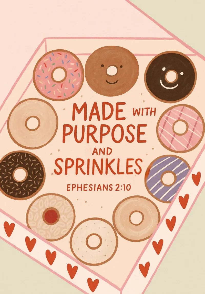 Poster con versetti biblici Made with Purpose e Sprinkles poster con telaio in alluminio da vintagepod