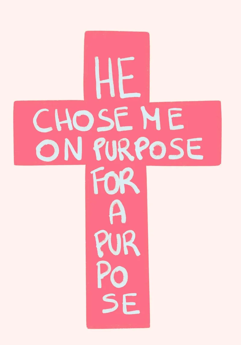 He Chose Me On Purpose For A Purpose Cross Poster canvas with Floater frame by vintagepod