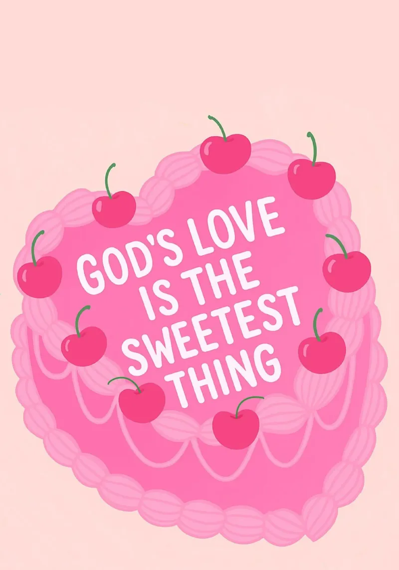 Poster per torte L'amore di Dio è la cosa più dolce poster con telaio in alluminio da vintagepod