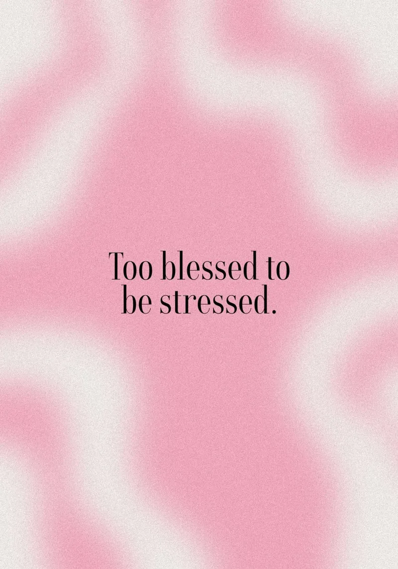 Too Blessed to be Stressed Aura Kleurverloop Poster canvas met Baklijst van vintagepod