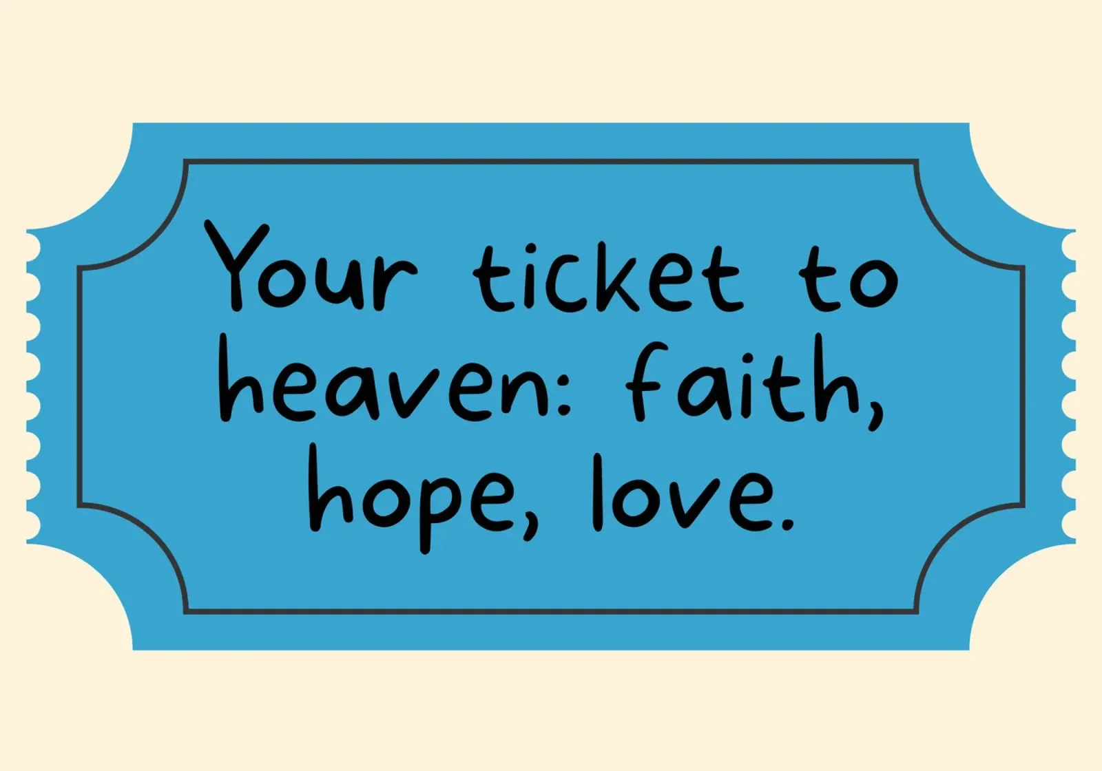 Ticket zum Himmel: Glaube, Hoffnung, Liebe Poster Poster mit Kunststoffrahmen von vintagepod