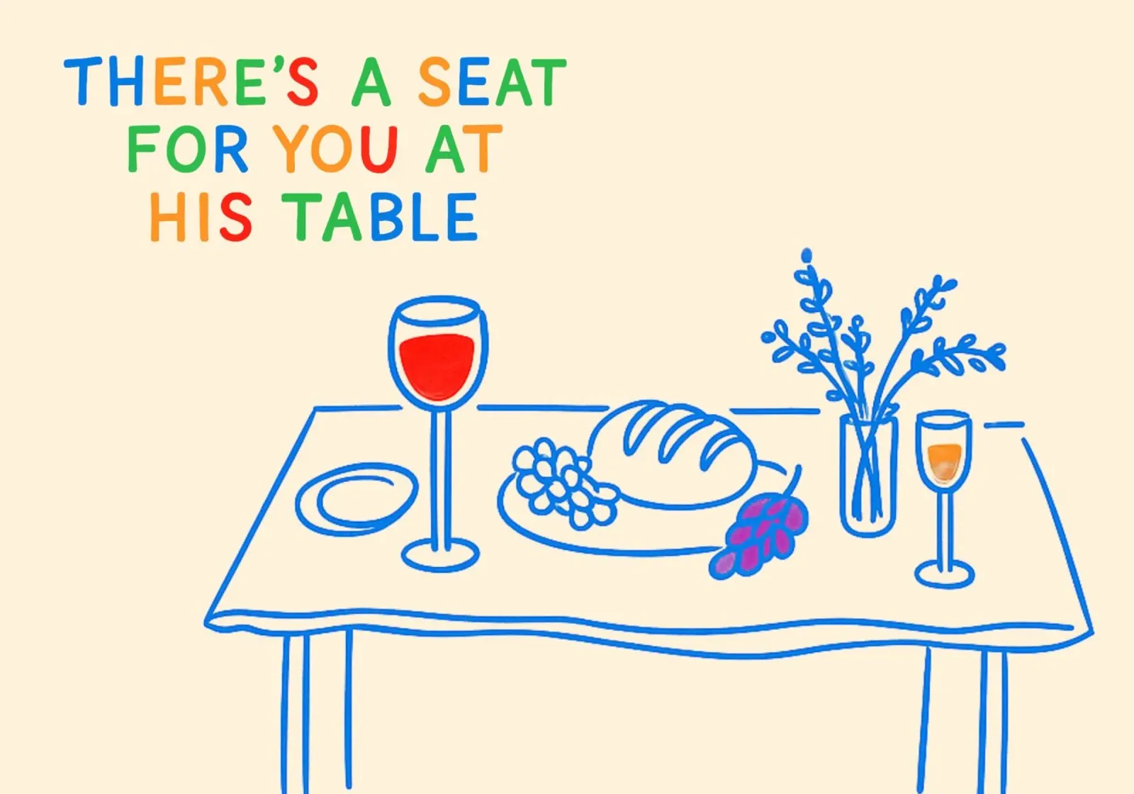 Seat For You at His Table Christian Poster canvas with Floater frame by vintagepod