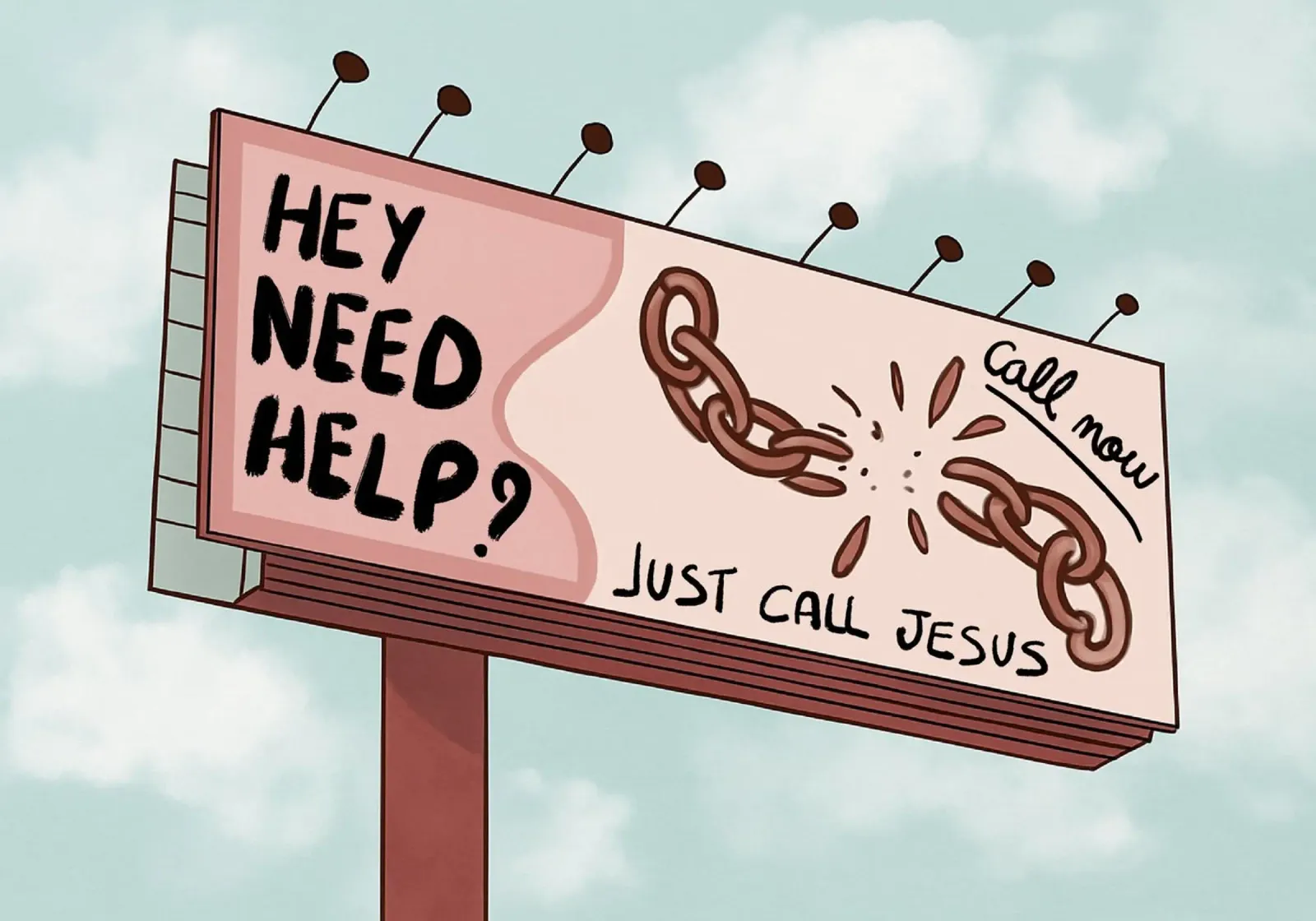 ¿Necesitas ayuda? Cartel publicitario Just Call Jesus poster con marco de aluminio de vintagepod