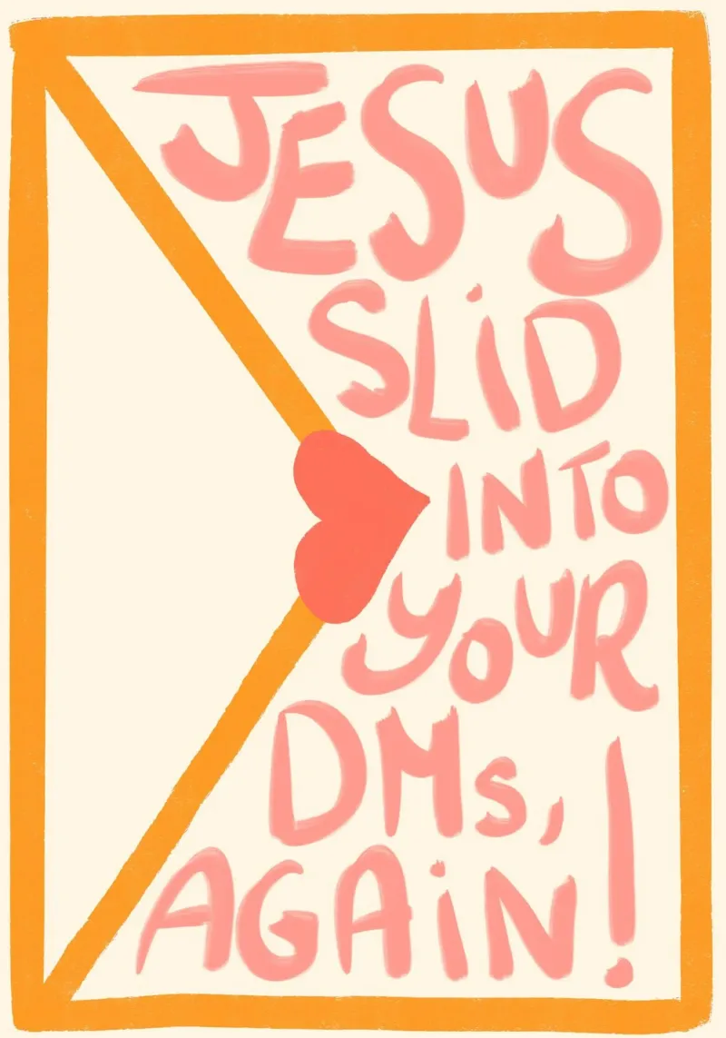 Jésus s'est encore glissé dans tes DMs Affiche chrétienne poster avec cadre en plastique de vintagepod