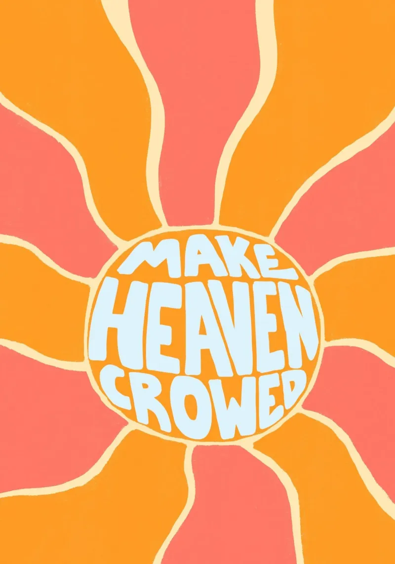 Make Heaven Crowded Retro Sunburst Poster poster da vintagepod