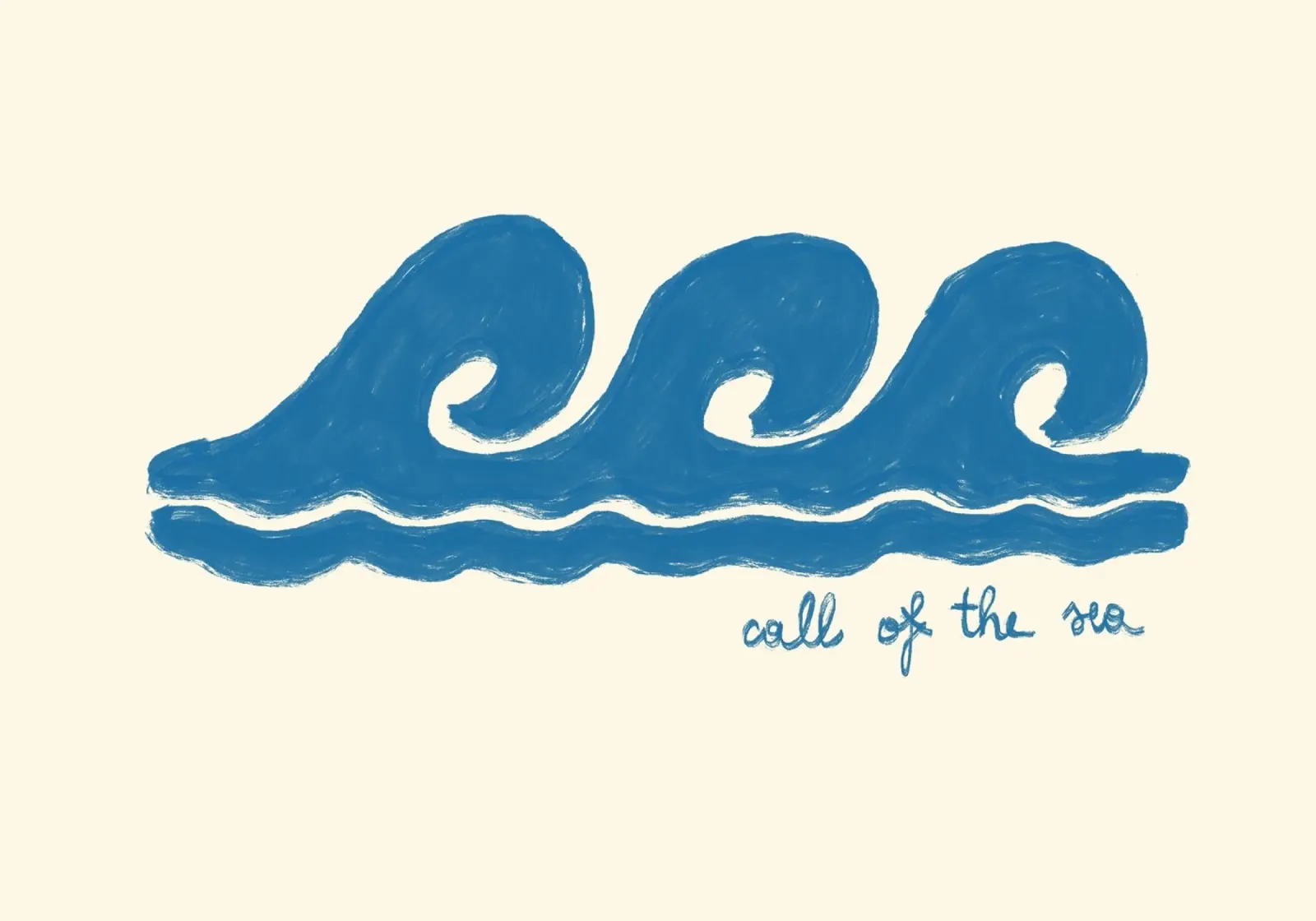 Call of the Sea, Oceaangolven Art Print canvas met Baklijst van dawnthesea