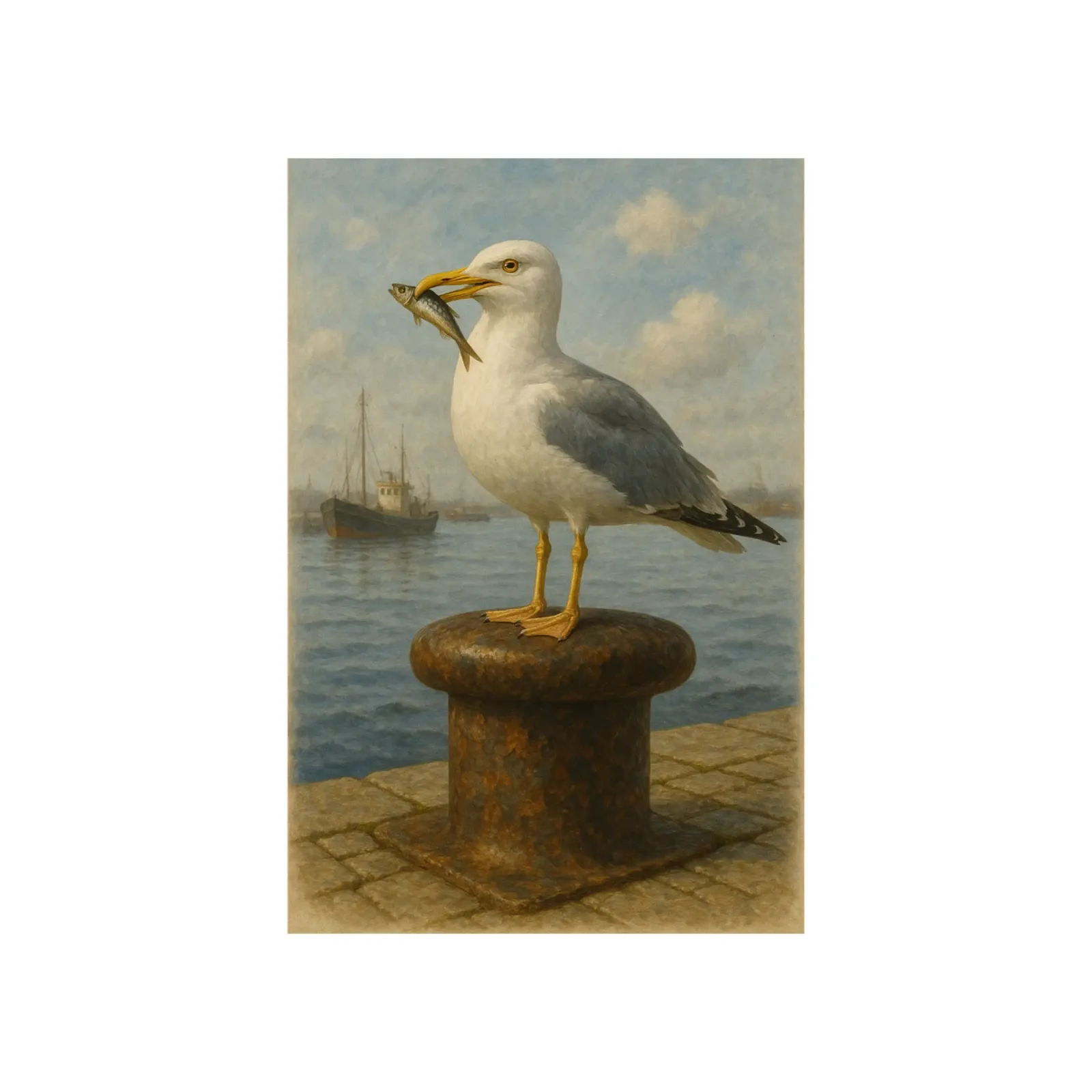 Möwe mit Sprotte poster da Fies&Fein