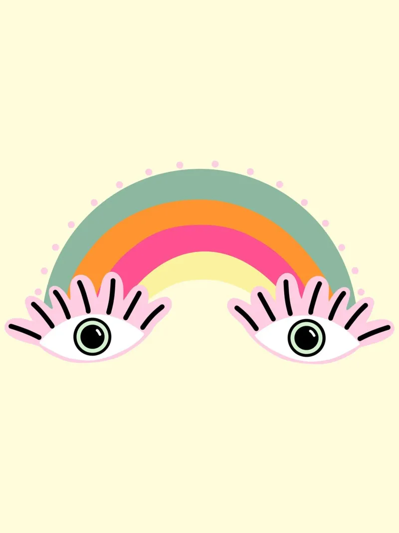 Alle Augen auf den Regenbogen - wir lieben bunt Poster von Schoenigkeiten
