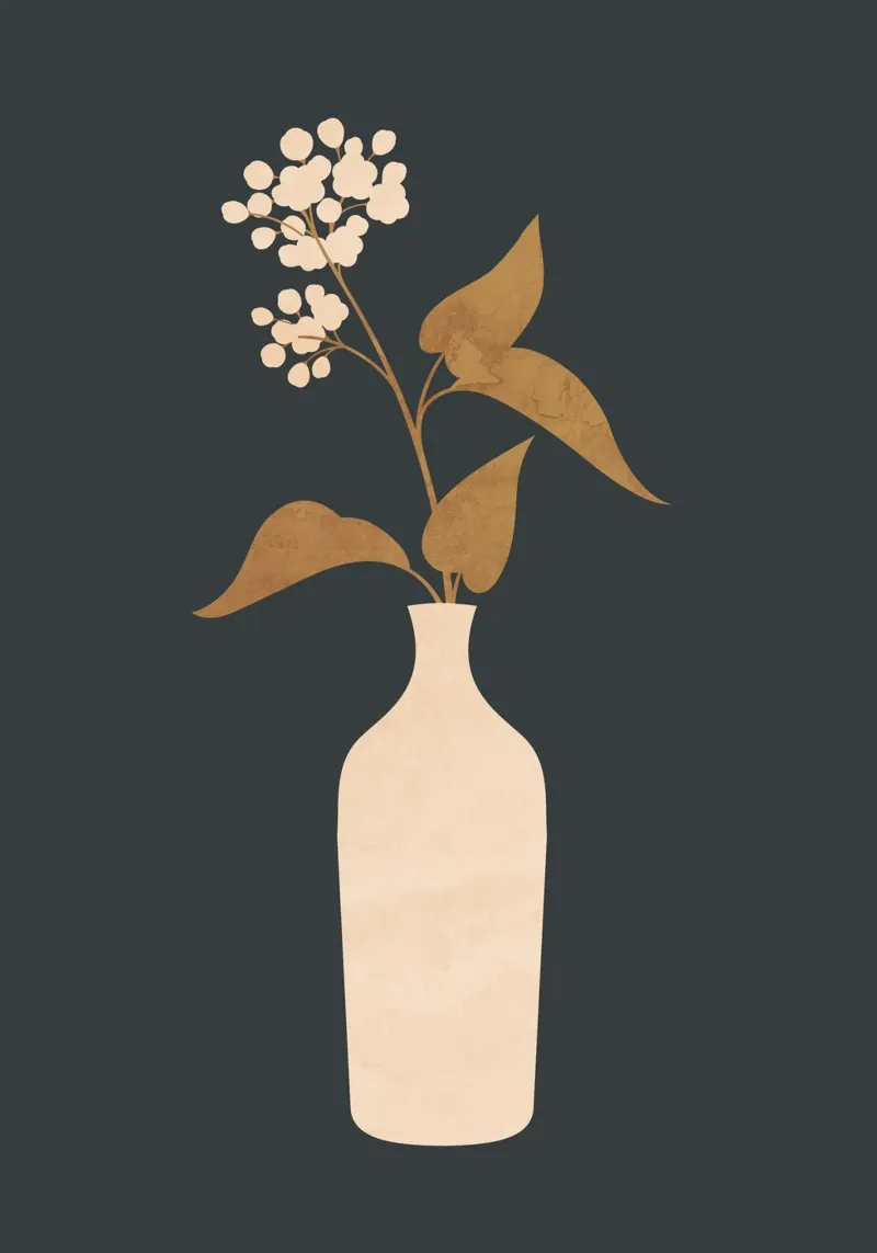 Minimal Abstract Art Vase Flower 4 pellicola backlit da ThingDesign