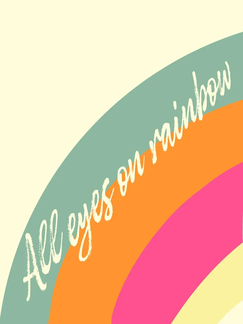 All eyes on rainbow - bunte Farben auf Regenbogen poster con telaio in legno da Schoenigkeiten